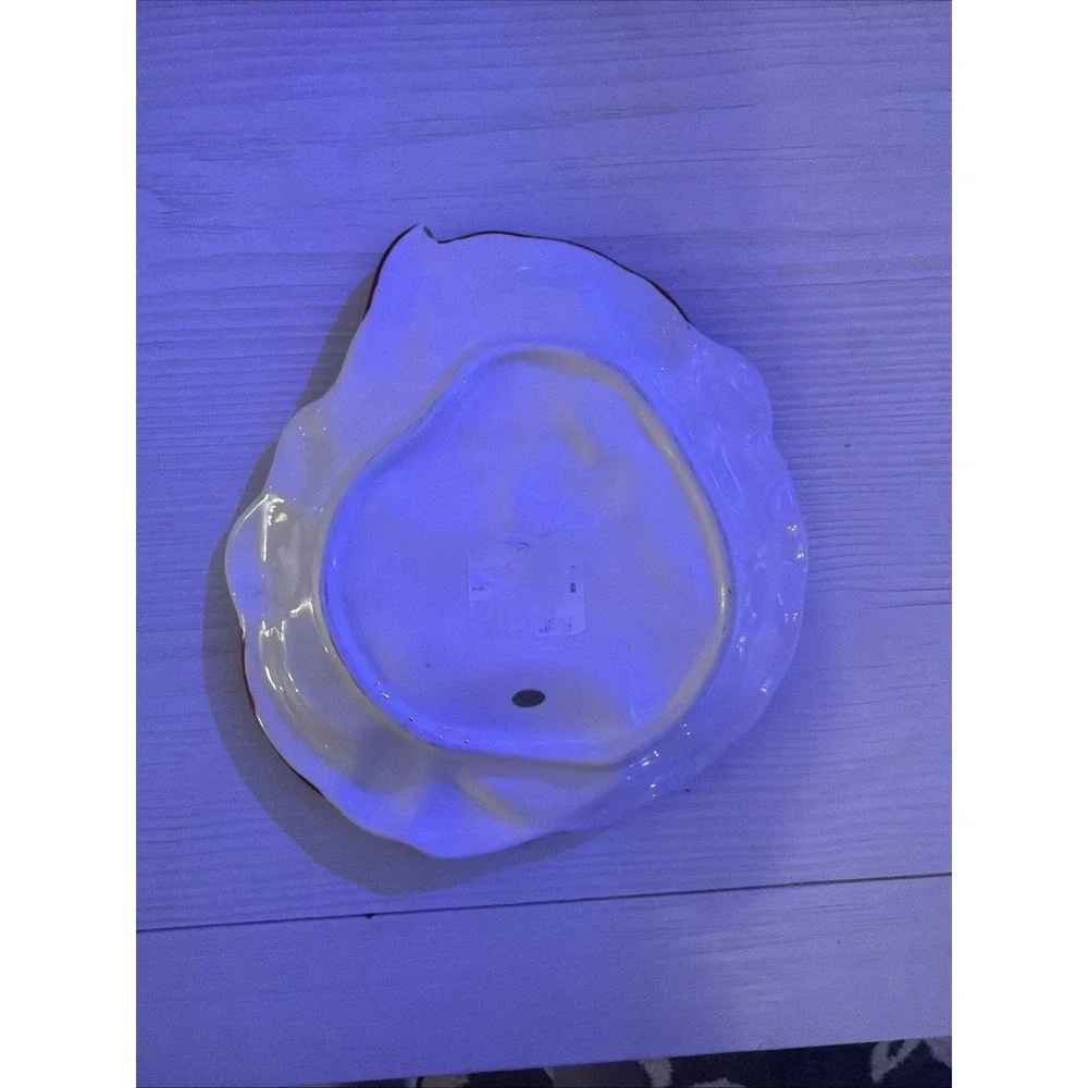 Unbranded Santa Claus Serving Plate Christmas Large White Red Good Holiday Decor